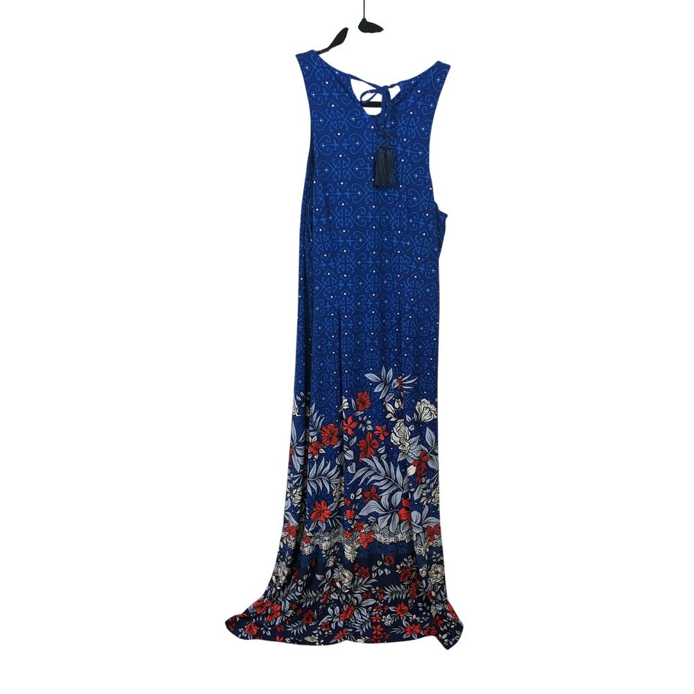 Tommy Bahama Lilium Gardens Tropical Floral Maxi Dress Resort Vacation Blue L - Picture 5 of 5